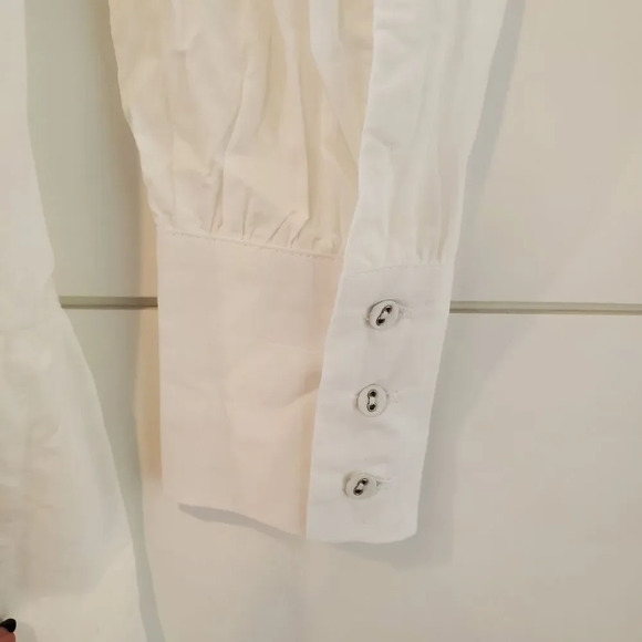 Walter Baker Collared Tara Puff Sleeve Shirt Dress White - Picture 9 of 11